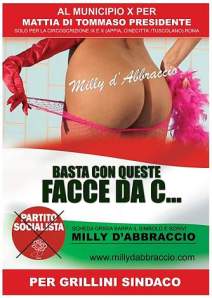 manifesto elettorale Milly d\'Abbraccio